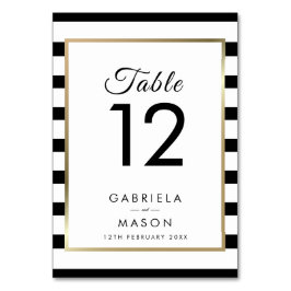 Numéro De Table Mariage de bande classique | Faux Gold Foil