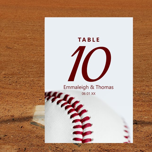 Numéro De Table Mariage de baseball (Créateur téléchargé)