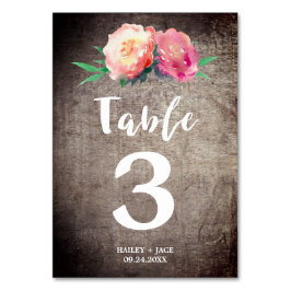 Numéro De Table Mariage de bouquet de fleurs rustiques Numéro de t