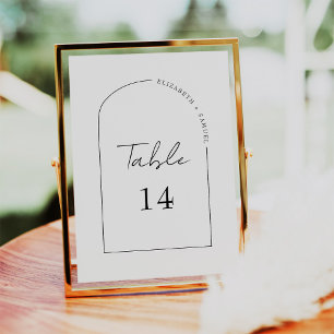 Numéro De Table Mariage de cadre d'arc de script de calligraphie W