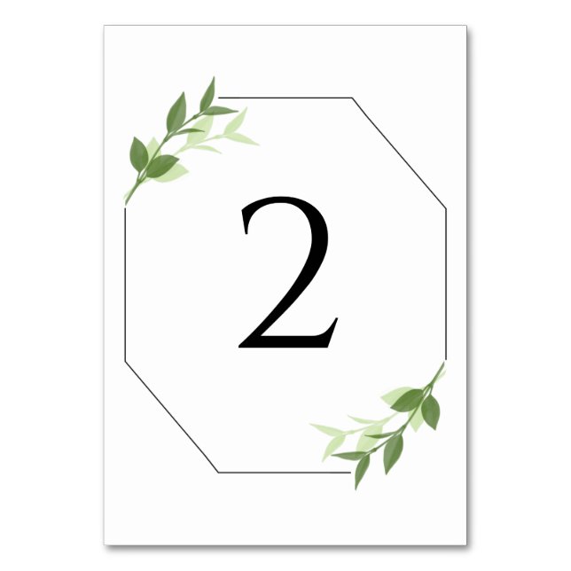 Numéro De Table Mariage de cadre Feuilles de jardin verdoyant (Par défaut)