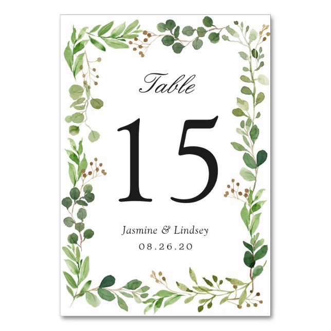 Numéro De Table Mariage de cadre frontalier Feuille de feuillage v (Par défaut)