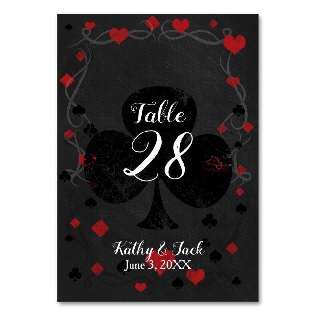 Numéro de table mariage de casino élégant (Par défaut)