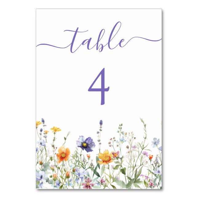 Numéro De Table Mariage de champ fleur sauvage (Par défaut)
