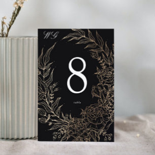 Numéro De Table Mariage de courroie de fleurs d'or à édition Premi
