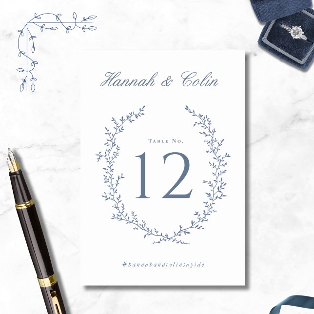 Numéro De Table Mariage de crête botanique romantique (Créateur téléchargé)