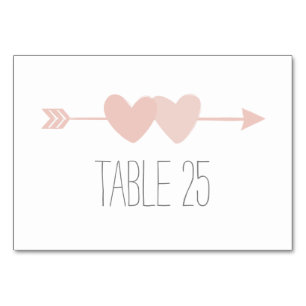 Numéro De Table Mariage de deux coeurs