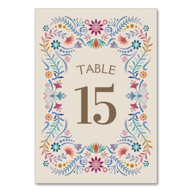 Numéro De Table Mariage de douche d'anniversaire Fiesta Boho (Par défaut)