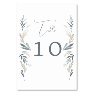 Numéro De Table Mariage de feuillage maritime