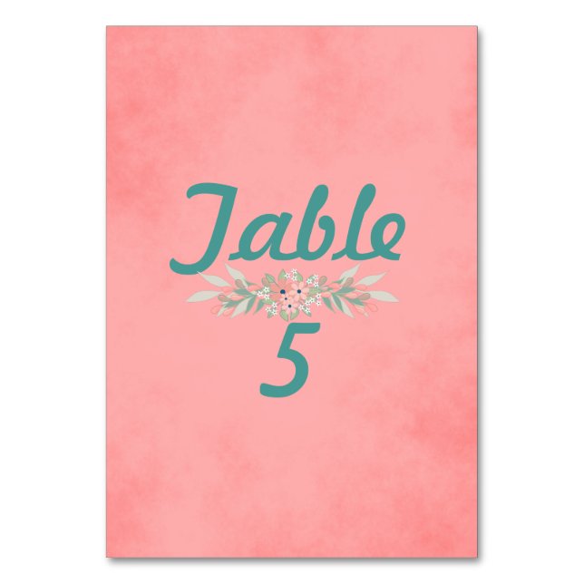 Numéro De Table Mariage de fleurs de parchemin rose (Par défaut)