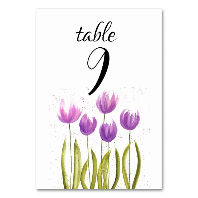 Numéro De Table Mariage de fleurs florales de printemps des tulipe (Par défaut)