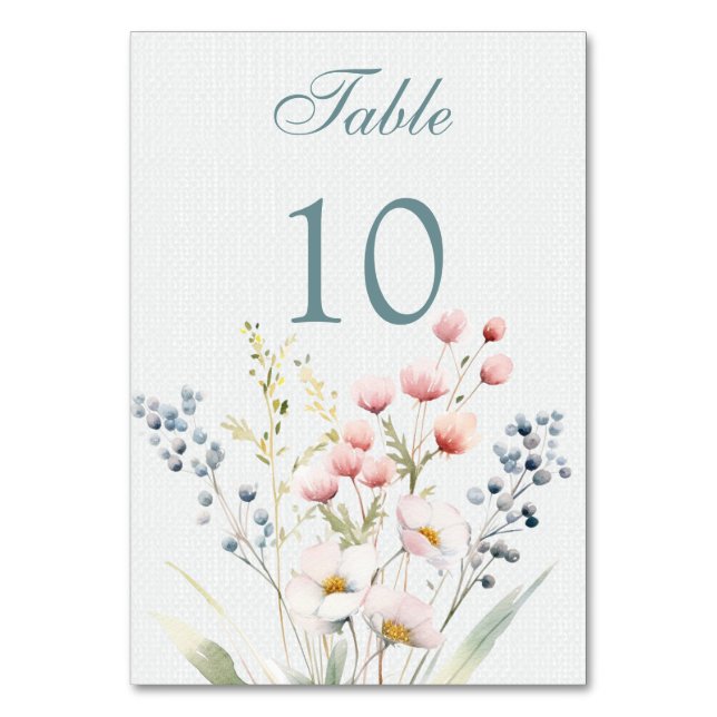 Numéro De Table Mariage de fleurs pastel romantique (Par défaut)