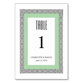 Numéro De Table Mariage de frontière géométrique islamique Turquoi