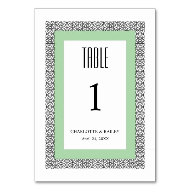 Numéro De Table Mariage de frontière géométrique islamique Turquoi (Par défaut)