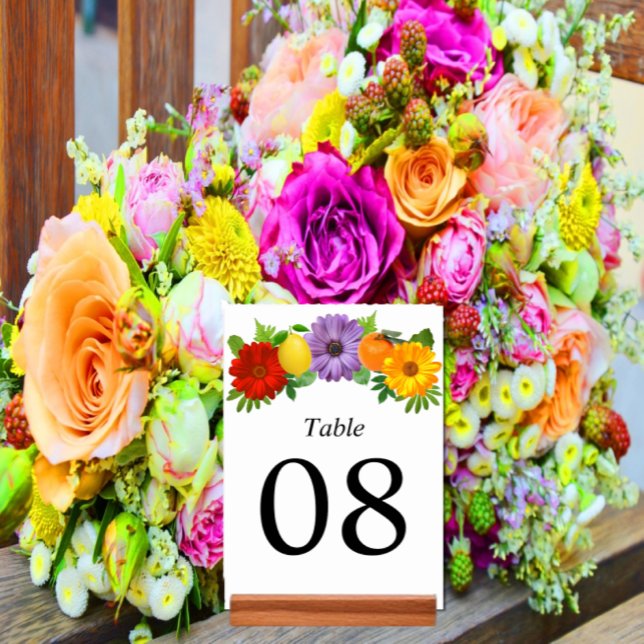 Numéro De Table Mariage de jardin floral de agrumes (Créateur téléchargé)