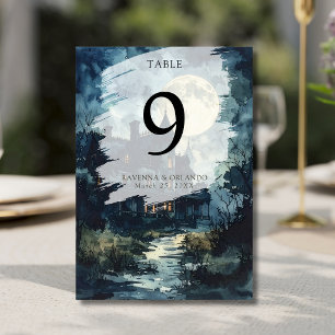 Numéro De Table Mariage de la Lune au Château Gothique d'Halloween
