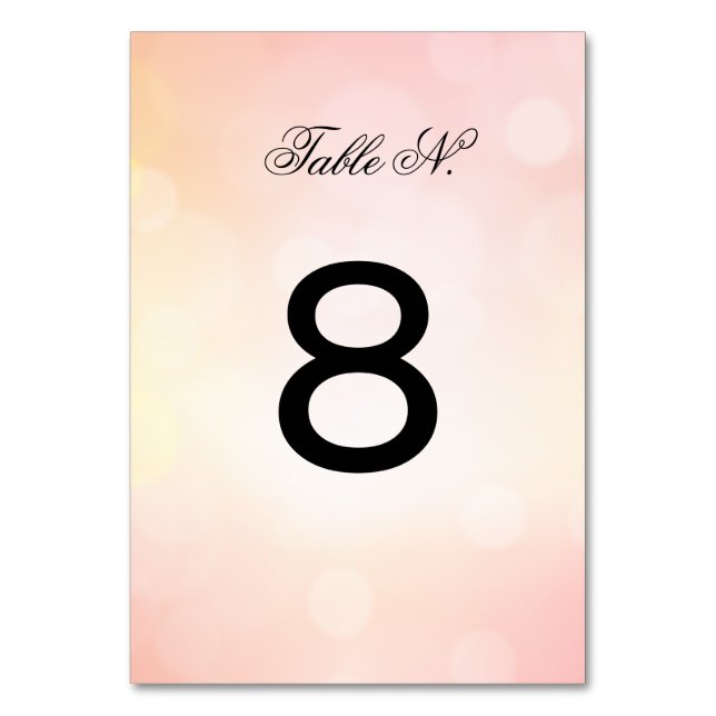 Numéro De Table Mariage de luxe sophistiqué PInk Parties scintilla (Par défaut)