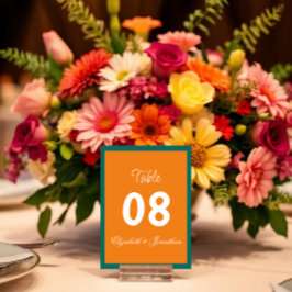 Numéro De Table Mariage de mixage et de correspondance minimaliste