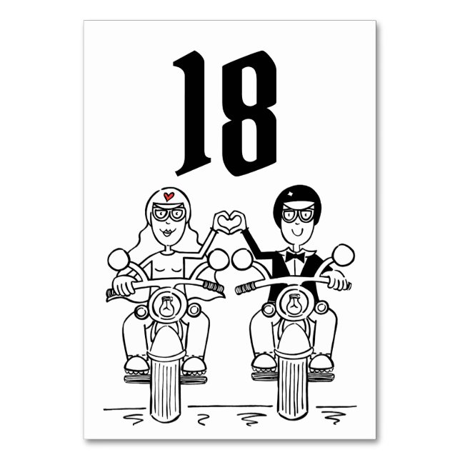 Numéro De Table Mariage de motocyclette personnalisée Numéro de ta (Par défaut)