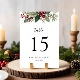 Numéro De Table Mariage de Noël rustique
