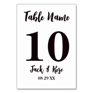 Numéro De Table Mariage de nom de table personnalisée moderne