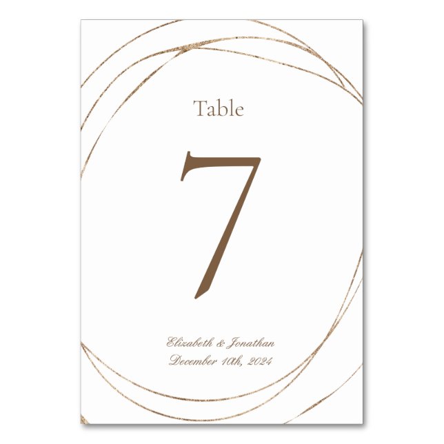 Numéro De Table Mariage de numéro d'or géométrique moderne et élég (Par défaut)