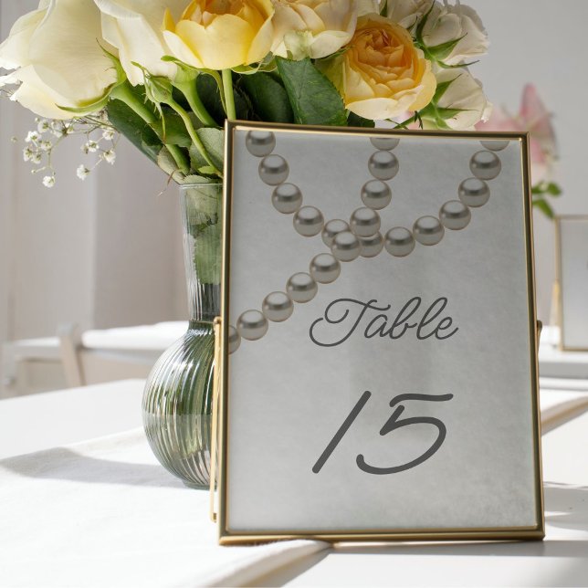 Numéro de table mariage de perles élégantes (Créateur téléchargé)