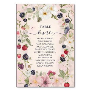 Numéro De Table Mariage de rêve à la fraise