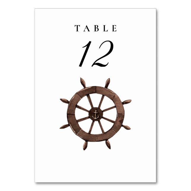 Numéro De Table Mariage de roue de bateau nautique (Par défaut)