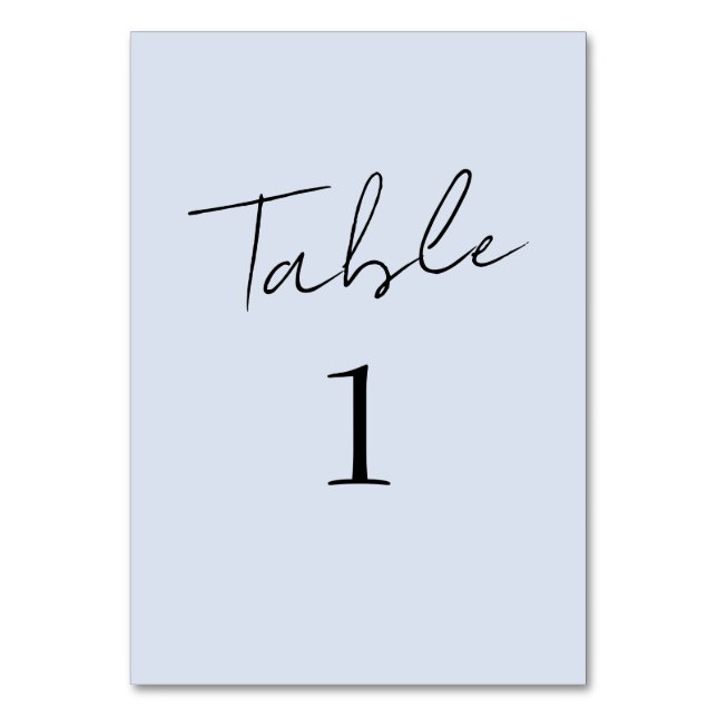 Numéro De Table Mariage de script bleu Dusty (Par défaut)