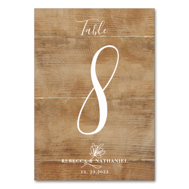 Numéro De Table Mariage de script de calligraphie rustique Faux-Wo (Par défaut)