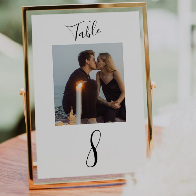 Numéro De Table Mariage de script manuscrit moderne photo (Créateur téléchargé)