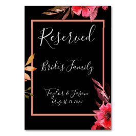 Numéro De Table Mariage de script romantique noir et orange