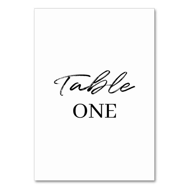 Numéro De Table Mariage de script simple noir blanc (Par défaut)