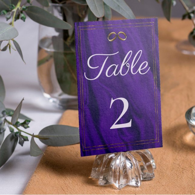Numéro De Table Mariage de soie violette (Créateur téléchargé)