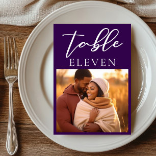 Numéro De Table Mariage de soirée Royal Purple Couple Photo