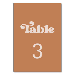 Numéro De Table Mariage de sucre brun rétro élégant