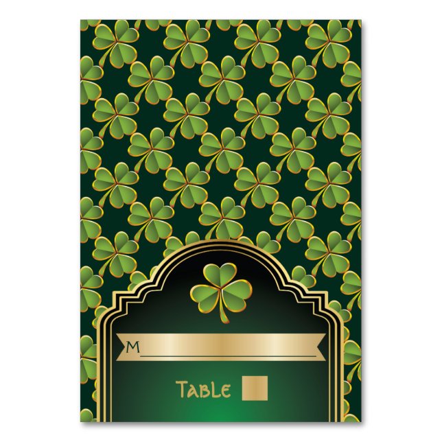 Numéro De Table Mariage de table Gold, green Irish clover (Par défaut)