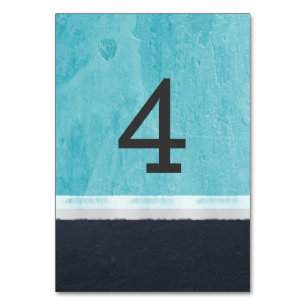 Numéro De Table Mariage de texture de peinture Aqua