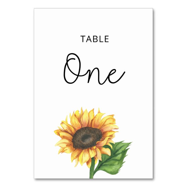 Numéro de table mariage de tournesol (Par défaut)