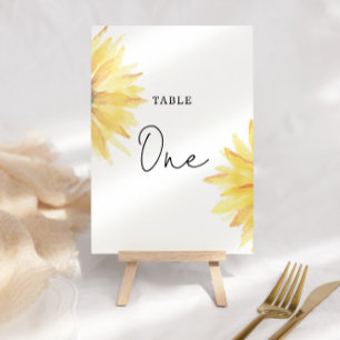 Numéro de table mariage de tournesol
