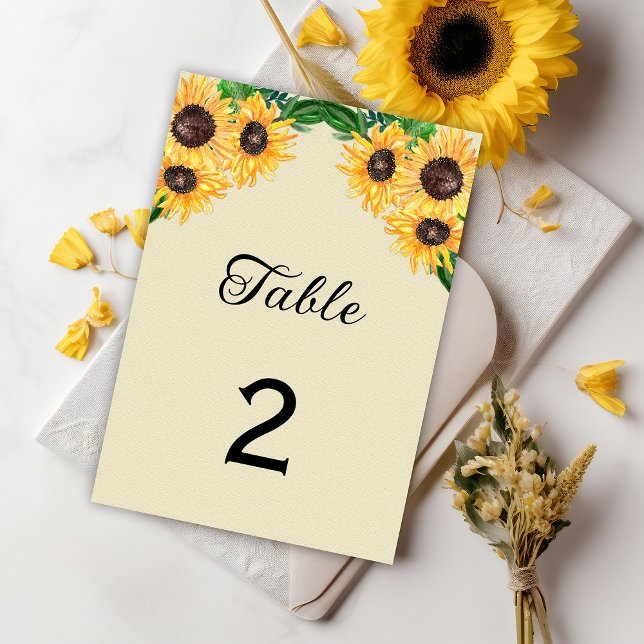 Numéro De Table Mariage de tournesol du pays (Créateur téléchargé)