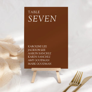 Numéro De Table Mariage de typographie moderne et élégant