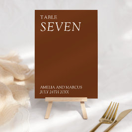 Numéro De Table Mariage de typographie moderne et élégant