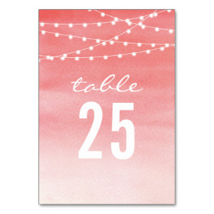 Numéro De Table Mariage de voyants de chaîne aquarelle