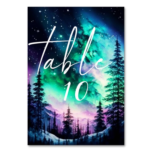 Numéro De Table Mariage des feux célestes du Nord (Par défaut)