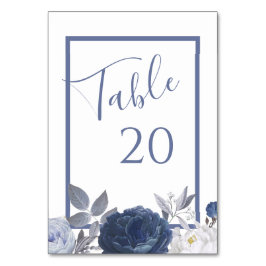 Numéro De Table Mariage d'été Bleu clair Mariage Floral