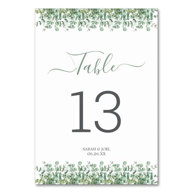 Numéro De Table Mariage d'eucalyptus (Par défaut)