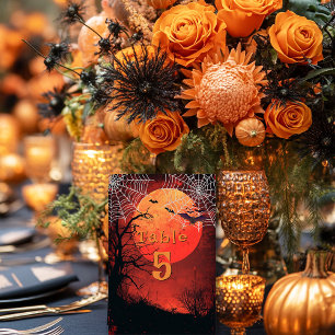 Numéro De Table Mariage d'Halloween Chauves-souris Toiles d'araign