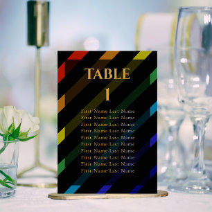 Numéro De Table Mariage d'hommes gays Élégant nom arc-en-ciel